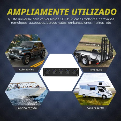 Vista 7 de Nilight Panel interruptor basculante de 5 bandas con 3 pines, resistente al agua, interruptores de palanca de encendido/apagado para automóvil