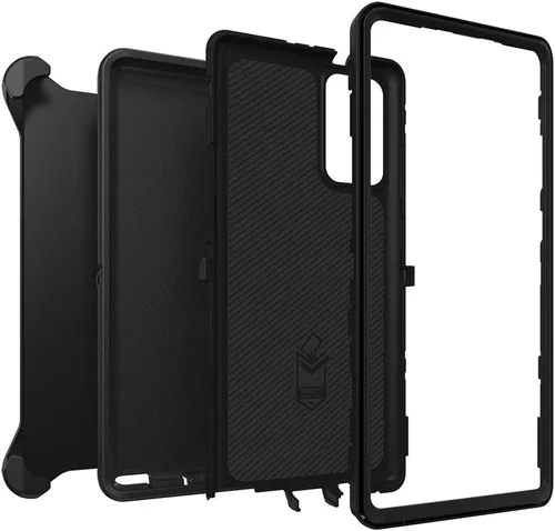 Vista 8 de OtterBox Funda para Galaxy Note20 5G Defender Series, color negro, resistente y duradero, con protección de puerto, incluye soporte de clip