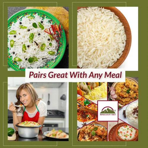 Vista 7 de Himalayan Chef - Arroz Basmati Parboiled del Himalaya, saludable y grano extra largo - 2 libras