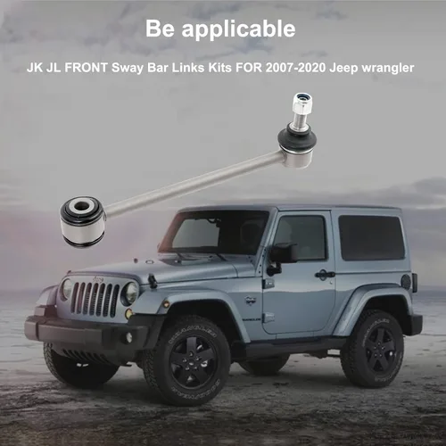 Vista 2 de JK JL - Kits de eslabones de barra estabilizadora delantera para Jeep Wrangler 2007-2020 (elevación de 1-2.5 pulgadas)