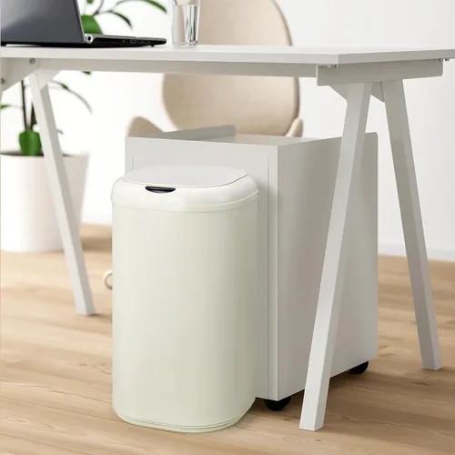 Vista 8 de Cubo de basura con sensor de movimiento de 8 galones con tapa, cubo de basura automático sin contacto, 30 litros inteligente de acero inoxidable