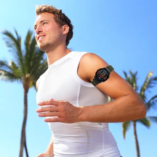 Vista 6 de QuickFit - Correa deportiva para tobillo/brazo de 0.866 in compatible con Garmin Fenix 6 Pro/6/7/7 Pro/5/5 Plus, correa de bíceps de nailon suave