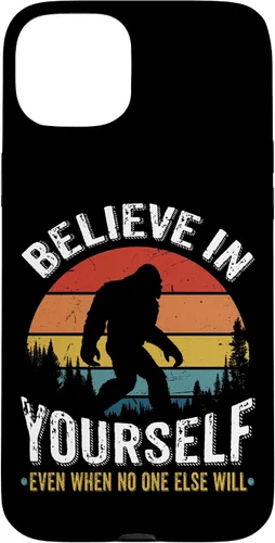 Vista 9 de Funda inspiradora para iPhone 16 Believe in Yourself Retro Bigfoot Sasquatch