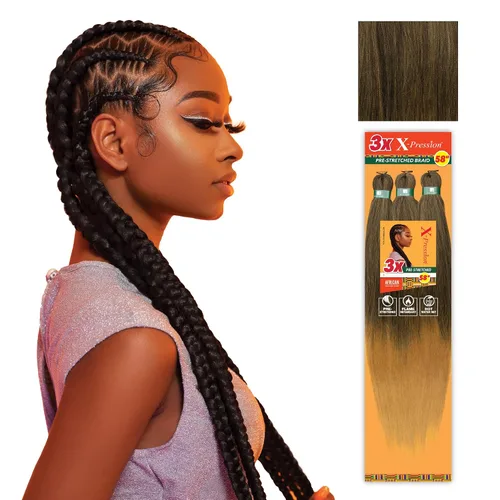 Vista 63 de Sensationnel X-Pression - Trenzas sintéticas prestiradas, 3 unidades, 58 pulgadas, negro azabache 1 Cabello trenzado, Kanekalon, ignífugo