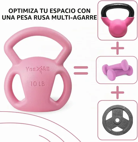 Vista 2 de Yes4All 3-Handle Kettlebell, Strength Training Kettlebells for Home Gym