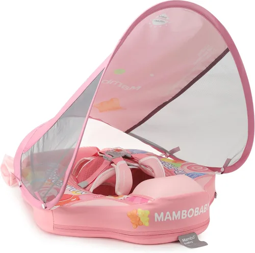 Vista 25 de Mambobaby Flotador con Cola para Bebé con Toldo, Flotador de Piscina Infantil, Entrenador de Natación para Bebés, Flotador de Agua sin Aire, Ángel