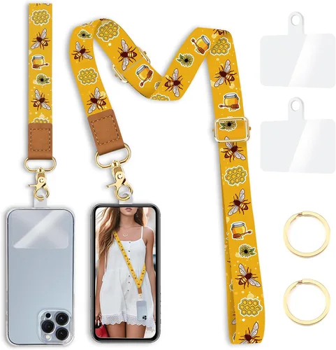 Vista 41 de Yonlevres Cordón para Teléfono con Correa de Muñeca Cruzada, Cordón para Teléfono Celular Be Kind para Alrededor del Cuello, Correa Ajustable