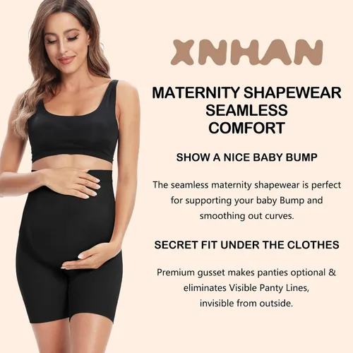 Vista 2 de XNHAN Secret Fit Shaper Panty - Faja moldeadora de maternidad sin costuras para vestido, soporte para el vientre, evita rozaduras en los muslos