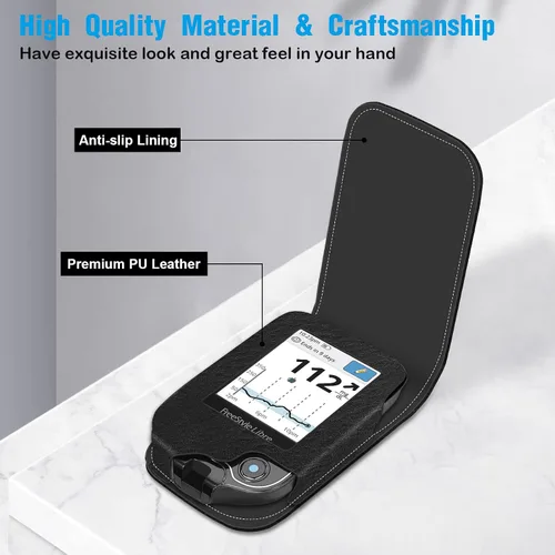 Vista 5 de Funda protectora de piel sintética para Freestyle Libre 3 2 / Libre Reader, ligera, a prueba de golpes, funda de transporte para diabéticos con clip