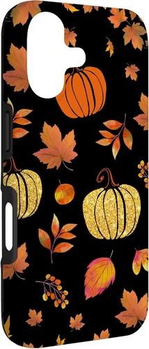 Vista 3 de Fall Leaves and Pumpkins Pattern Halloween Autumn Case for iPhone 17