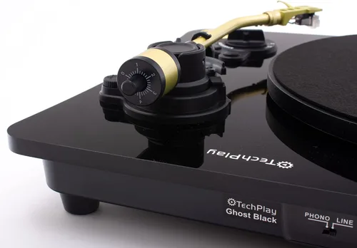 Vista 6 de TechPlay Ghost, Tocadiscos de 2 velocidades accionado por correa con transmisión Bluetooth. Se conecta de forma inalámbrica a tus altavoces Negro