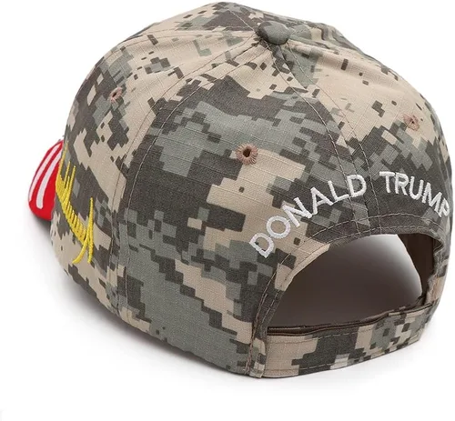 Vista 4 de Gorra de béisbol ajustable Trump 2024 Keep America Great Take America Back con bordado de bandera de Estados Unidos