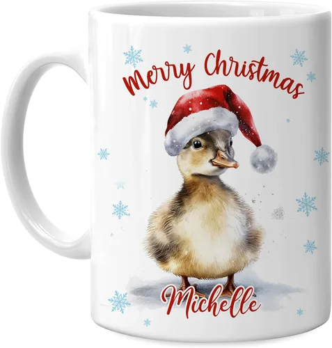 Vista 43 de Hyturtle Regalos personalizados para amantes de los osos – Taza de café de cerámica con nombre personalizado de oso con sombrero de Papá Noel