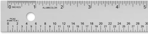 Vista 3 de Alumicolor 4241-1 Regla Pica-Point Graph de 18" Plata