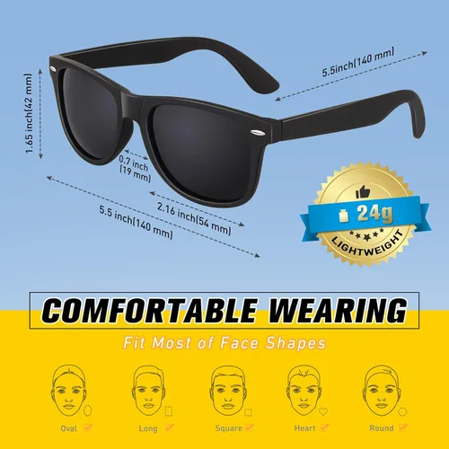 Vista 6 de CGID Retro Polarized Sunglasses for Men Women,Lightweight UV400 Protection Shades