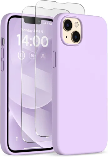 Vista 29 de Funda de silicona diseñada para iPhone 14 Plus, con 2 protectores de pantalla, funda protectora de cuerpo completo a prueba de golpes, funda delgada