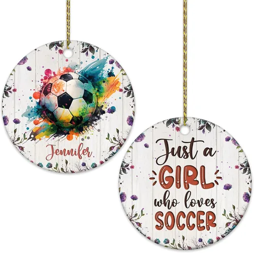 Vista 11 de Hyturtle Adorno de Navidad personalizado para amantes del béisbol, adorno de cerámica con nombre personalizado de Just A Girl Who Loves Baseball