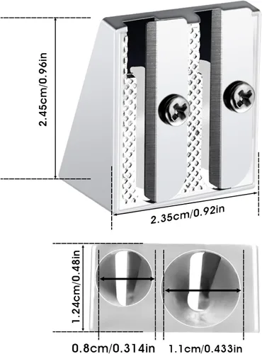 Vista 2 de cobee 10 sacapuntas, sacapuntas de metal de mano con agujeros dobles, mini afilador de lápices para niños, lápices afiladores para adultos y niños