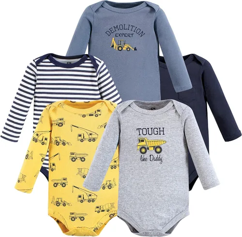 Vista 40 de Hudson Baby baby-boys Cotton Long-sleeve Bodysuits 5-pack