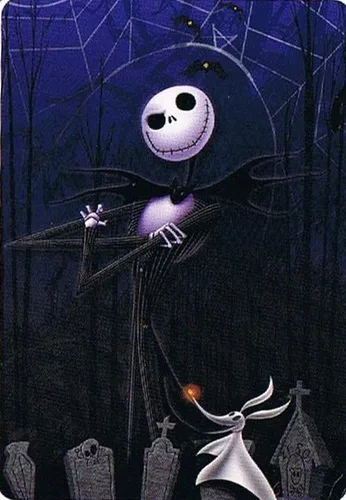 Vista 3 de Confortable cobija con mangas de Jack Skellington y Zero de "The Nightmare Before Christmas". Unisex. Tamaño para adultos.