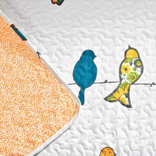 Vista 2 de Lush Decor Rowley Birds - Manta reversible de 50 pulgadas de ancho x 60 pulgadas de largo, manta múltiple para cama, manta de sofá, manta de granja