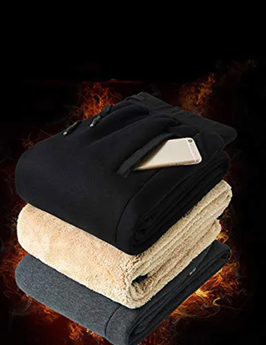 Vista 6 de Yeokou Pantalones deportivos térmicos de forro polar con forro polar para hombre
