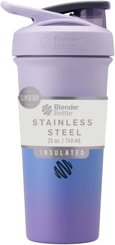 Vista 28 de BlenderBottle Strada Shaker Cup - Botella de agua aislada de acero inoxidable con batidor de alambre, 24 onzas, color negro