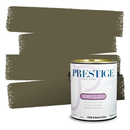 Vista 63 de Prestige Paints - Pintura exterior e imprimación en uno, 1 galón, plano, compatibilidad comparable con el color menta «Whipped Mint» de Behr