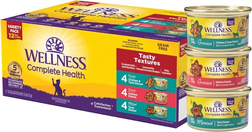 Vista 16 de Wellness Complete Health - Paquete variado de paté de comida húmeda enlatada para gatos adultos, natural, rica en proteínas, sin granos, favoritos