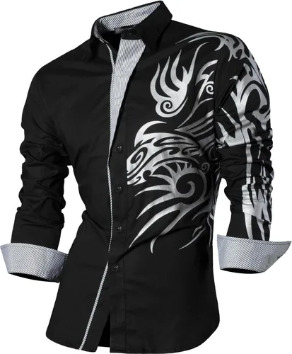 Vista 15 de JZS041, camisa de vestir de manga larga para hombre