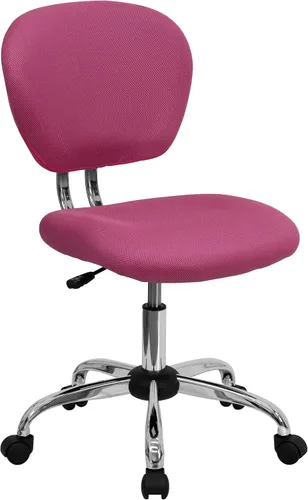 Vista 14 de Silla de trabajo de malla con respaldar medio Flash Furniture con brazos y base, Metal, Marrón café