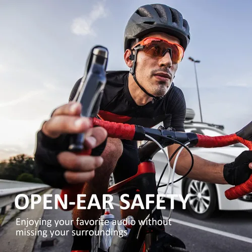 Vista 4 de Auriculares de conducción ósea – Auriculares de oreja abierta con micrófono, Bluetooth 5.4, batería de 20 horas de duración, IPX5 impermeable