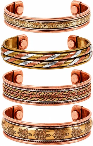 Vista 12 de Touchstone magnetic copper bracelets for men women in gift box, Set of 4