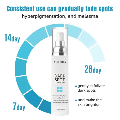 Vista 5 de Suero facial y corporal promueve el efecto antienvejecimiento para mujeres y hombres con niacinamida, ácido kójico y ácido salicíico, 1.7 fl oz
