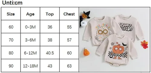 Vista 7 de FIOMVA My First Halloween - Mameluco para bebé recién nacido, para otoño e invierno, sudadera de gran tamaño con burbujas