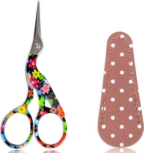 Vista 25 de BIHRTC - Tijeras pequeñas de 3.6 pulgadas para manualidades, punto de cruz, tejido, costura, enhebrado, trabajo de aguja, arte, bricolaje, con punta
