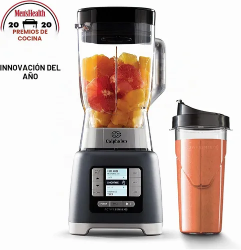 Vista 2 de [Usado] Calphalon Licuadora, vaso portátil Blend-n-Go de 24 onzas, motor ActiveSense de 1200 W, acero inoxidable oscuro