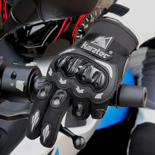 Vista 3 de OUNIXUE Guantes de motocross para hombres y mujeres, guantes de motocross para pantalla táctil, dedos completos, antideslizantes, MX MTB ATV BMX