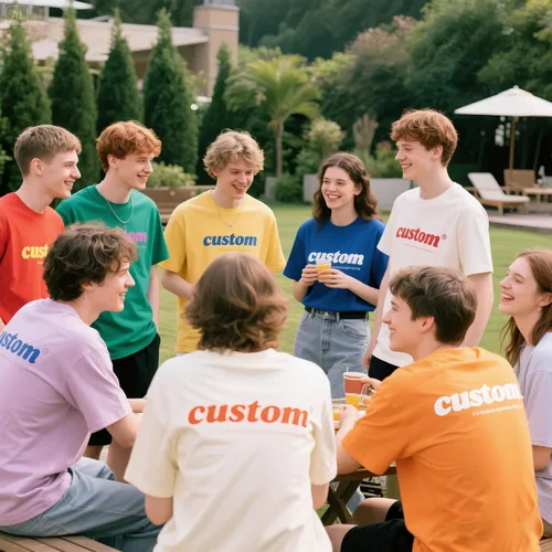 Vista 2 de Camisetas personalizadas Diseña las tuyas propias para hombres y mujeres Camisetas personalizadas Añade tu logo/foto/texto Camisetas personalizadas