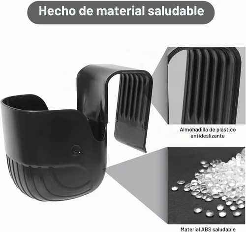 Vista 6 de Portavasos universal para asientos de coche, cochecitos de bebé, sillas de ruedas y más - Negro (1)