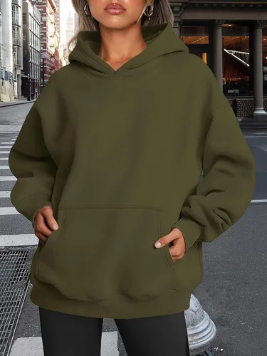 Vista 96 de Trendy Queen - Sudaderas extragrandes con capucha para mujer, suéteres de manga larga, sin botones, de vellón, de otoño, ropa de invierno
