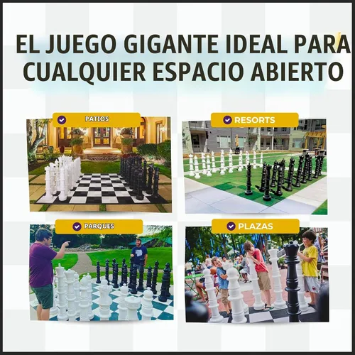 Vista 2 de MegaChess Juego de ajedrez gigante con tamaño King de 49 pulgadas de alto, un juego de ajedrez grande para familias que buscan juegos gigantes al