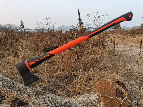 Vista 5 de Hacha de corte, hacha de mano, hacha de campamento para dividir ramas de leña y picar, hacha de corte de madera de 5.5 libras con mango de fibra