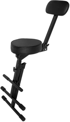 Vista 4 de Rockville RDS42 - Silla de guitarra DJ portátil ajustable con respaldo acolchado Foldable Steel Frame, 12" Padded Seat, Footrest, 300 lb Capacity