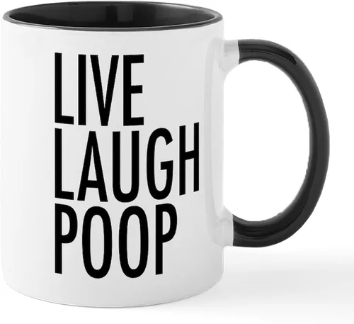 Vista 68 de CafePress Time To Poop Mugs Taza de café de cerámica de 11 oz (11.0 fl oz)