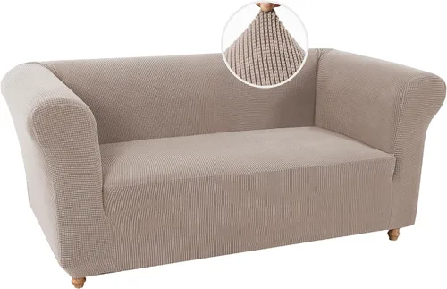 Vista 8 de Turquoize Funda elástica para silla estilo Chesterfield para sala de estar, 1 pieza, funda de sofá suave y antideslizante con tela jacquard gruesa