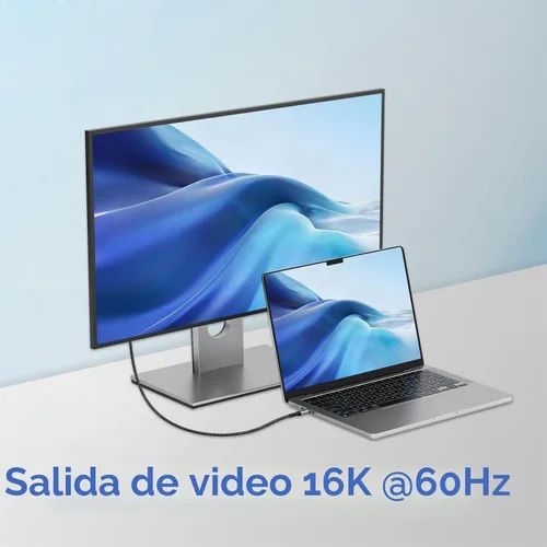 Vista 5 de 80Gbps USB 4.0 for Thunderbolt 4 Cable 6.6FT, 2 Packs, Grey
