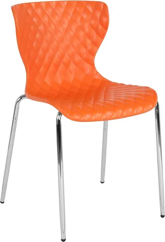 Vista 10 de Pemberly Row Silla de comedor de plástico moderna en negro y cromado