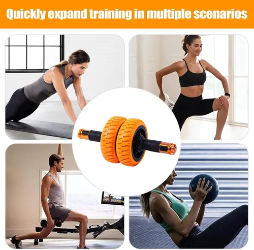 Vista 4 de Rueda de rodillo abdominal, rueda de ejercicio de entrenamiento de fuerza de 6 pulgadas para hombres, mujeres y principiantes, equipo de fitness