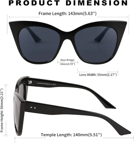 Vista 6 de FEISEDY Retro Vintage Cateye Gafas de sol para mujer UV400 Protección Sombras B4019